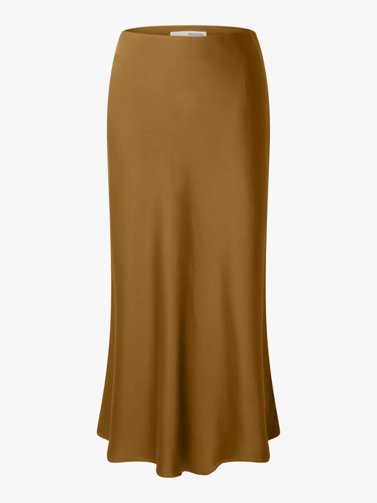 Selected SLfLena Midi skirt Golden Brown