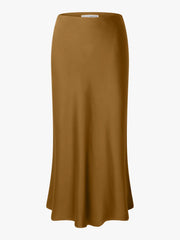 Selected SLfLena Midi skirt Golden Brown