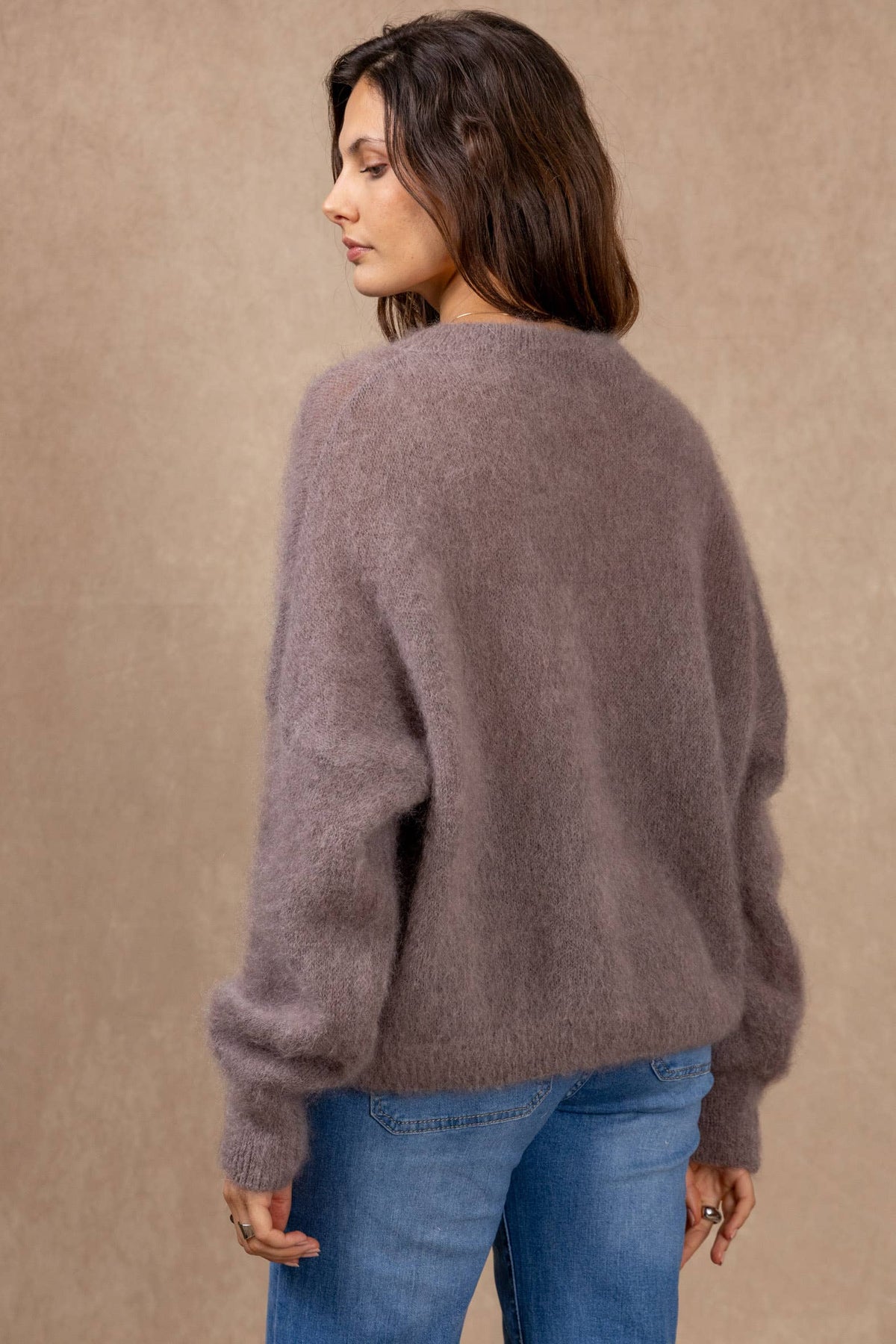 Nais Trui met ronde hals van 74% kid mohair