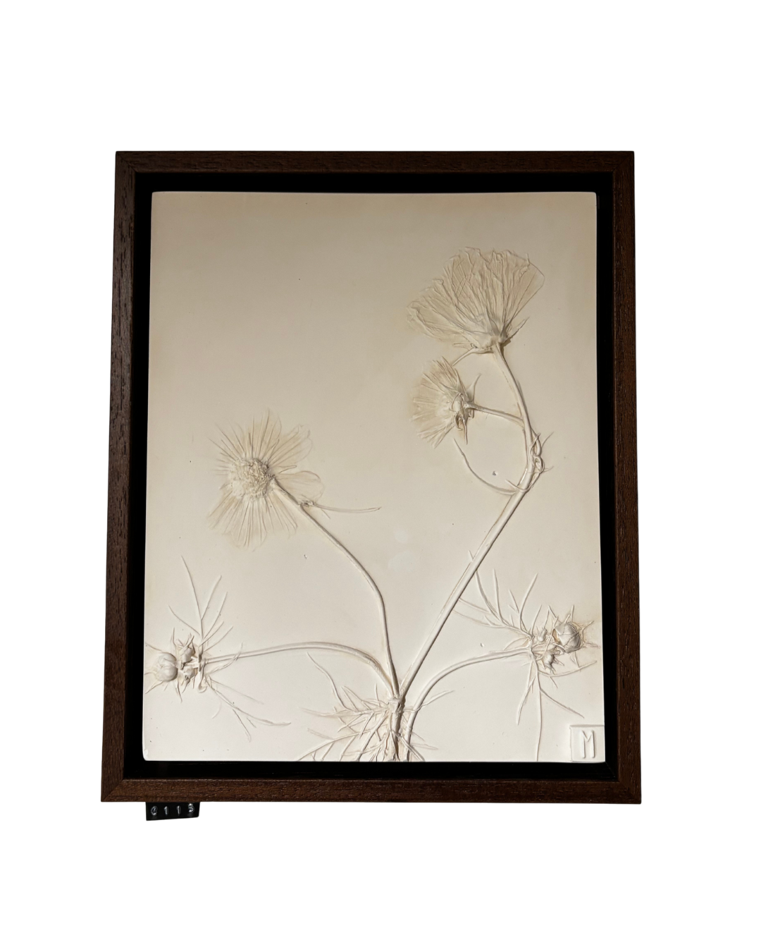 Imprint by Mira | Bloemenafdruk in gips | ingelijst | 23cm x 31cm