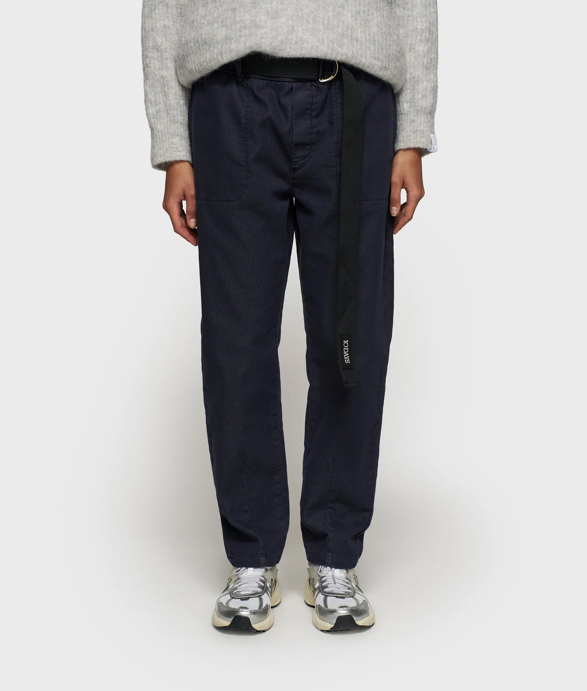 10 Days belted pants jogbroek met ceintuur – dark navy