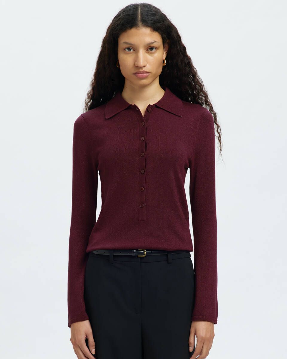 Selected SLFLura slim knit collar 16099381