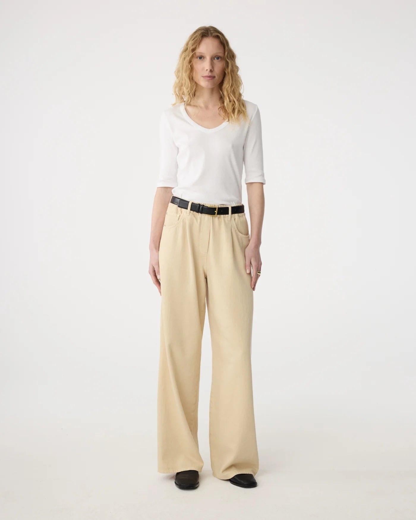 Knit-ted Eden T-shirt dames | Rib top met V-hals