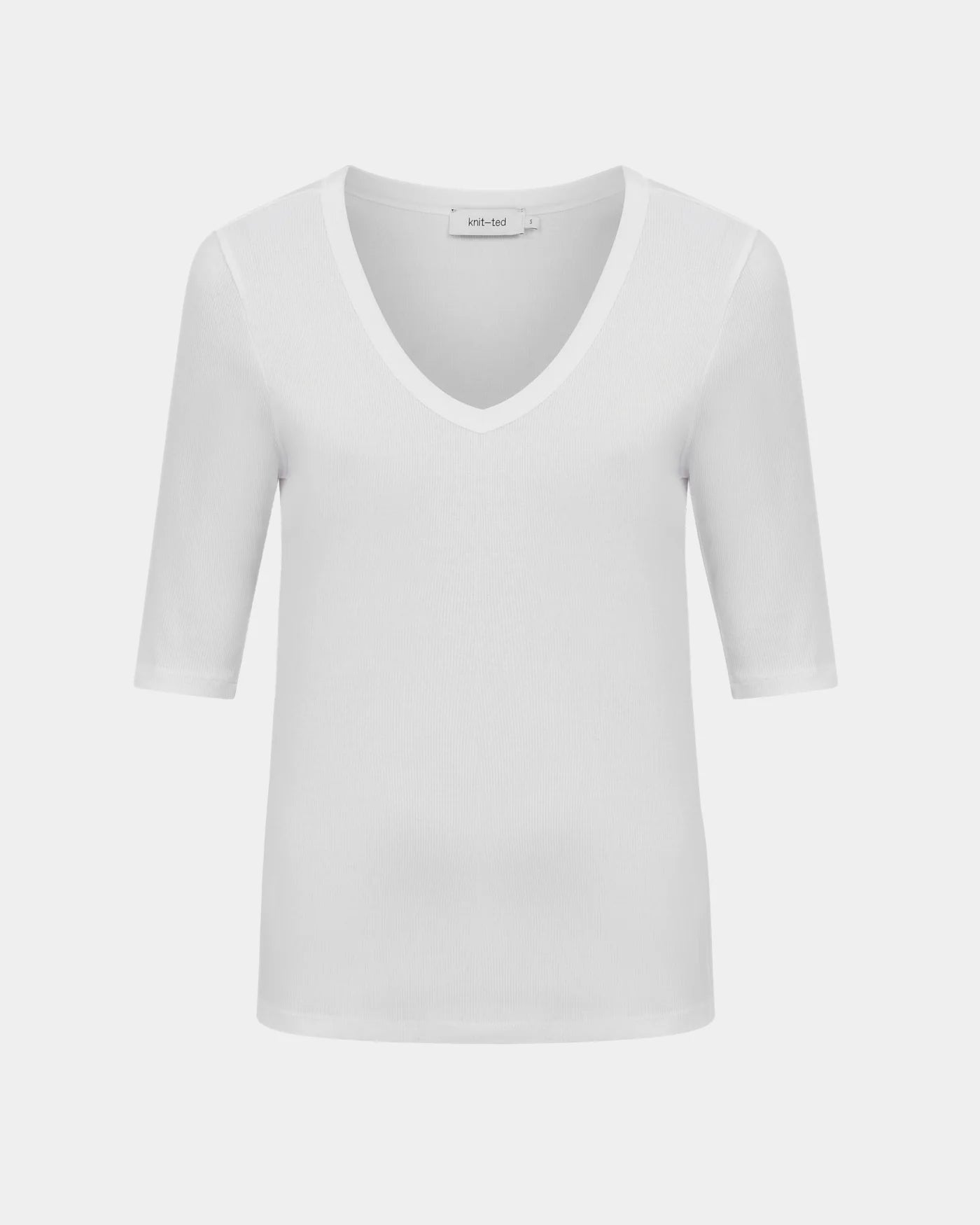 Knit-ted Eden T-shirt dames | Rib top met V-hals