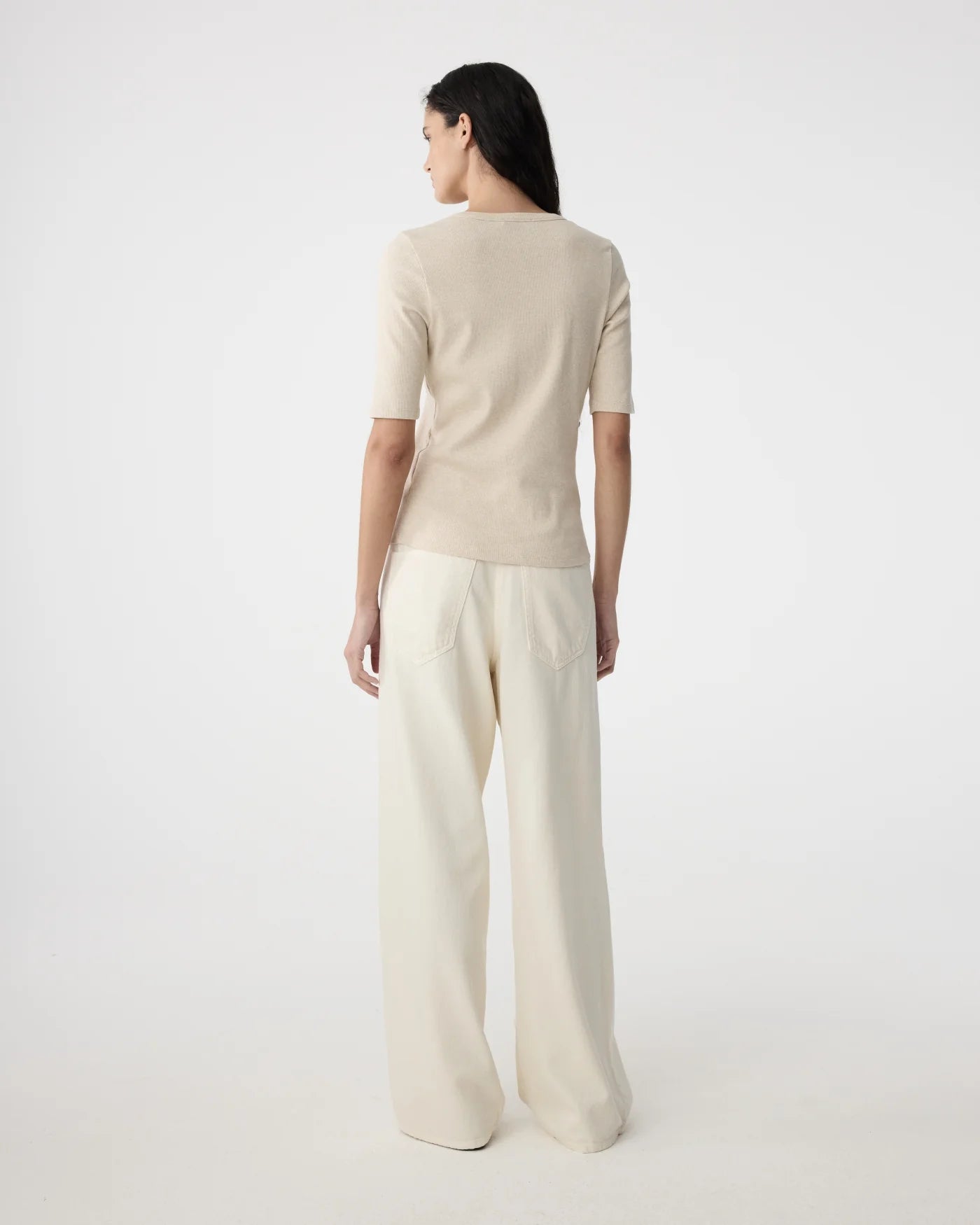 Knit-ted Eden T-shirt dames | Rib top met V-hals