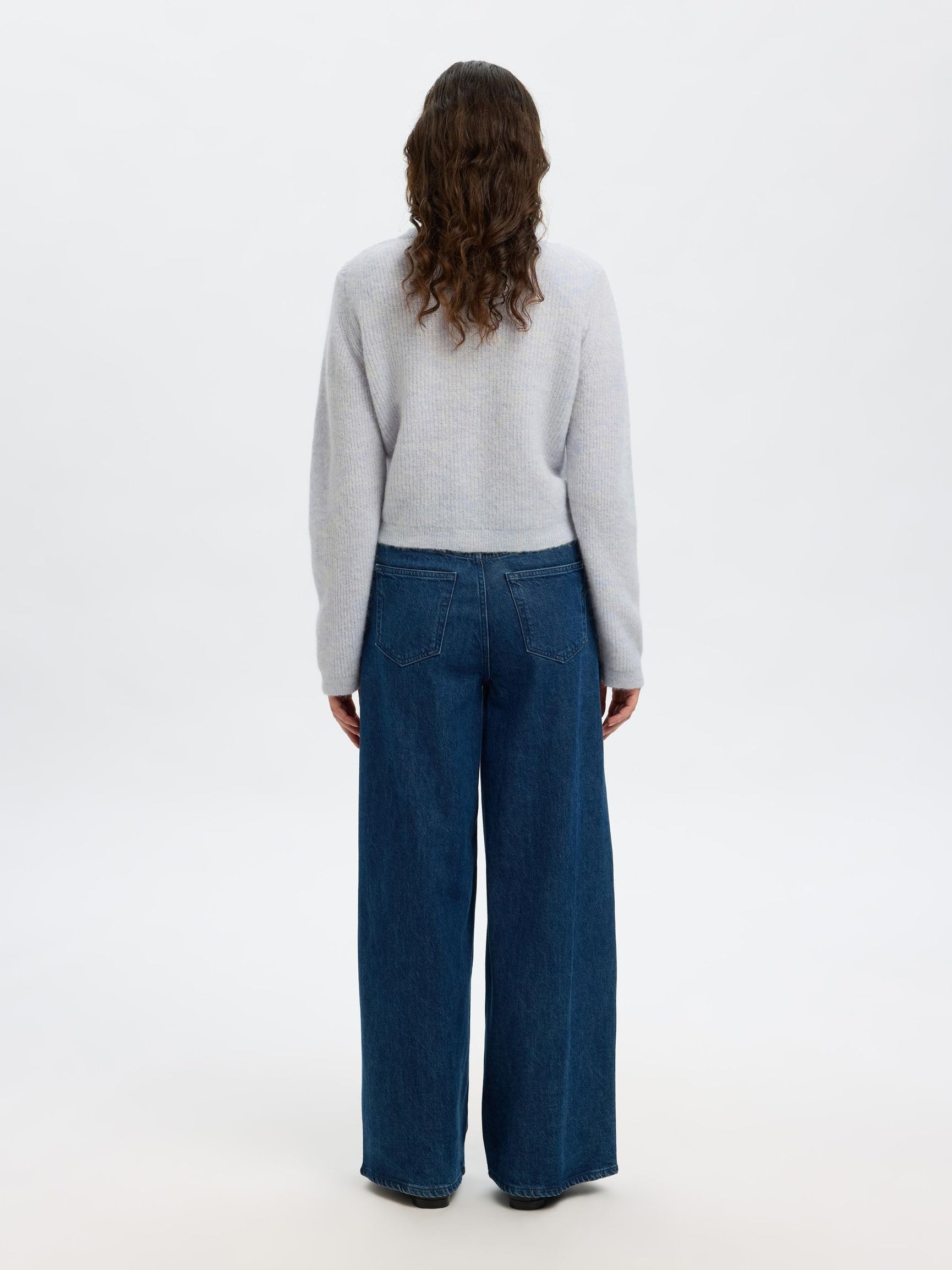 Selected SLFSia Ras knit cropped cardigan
