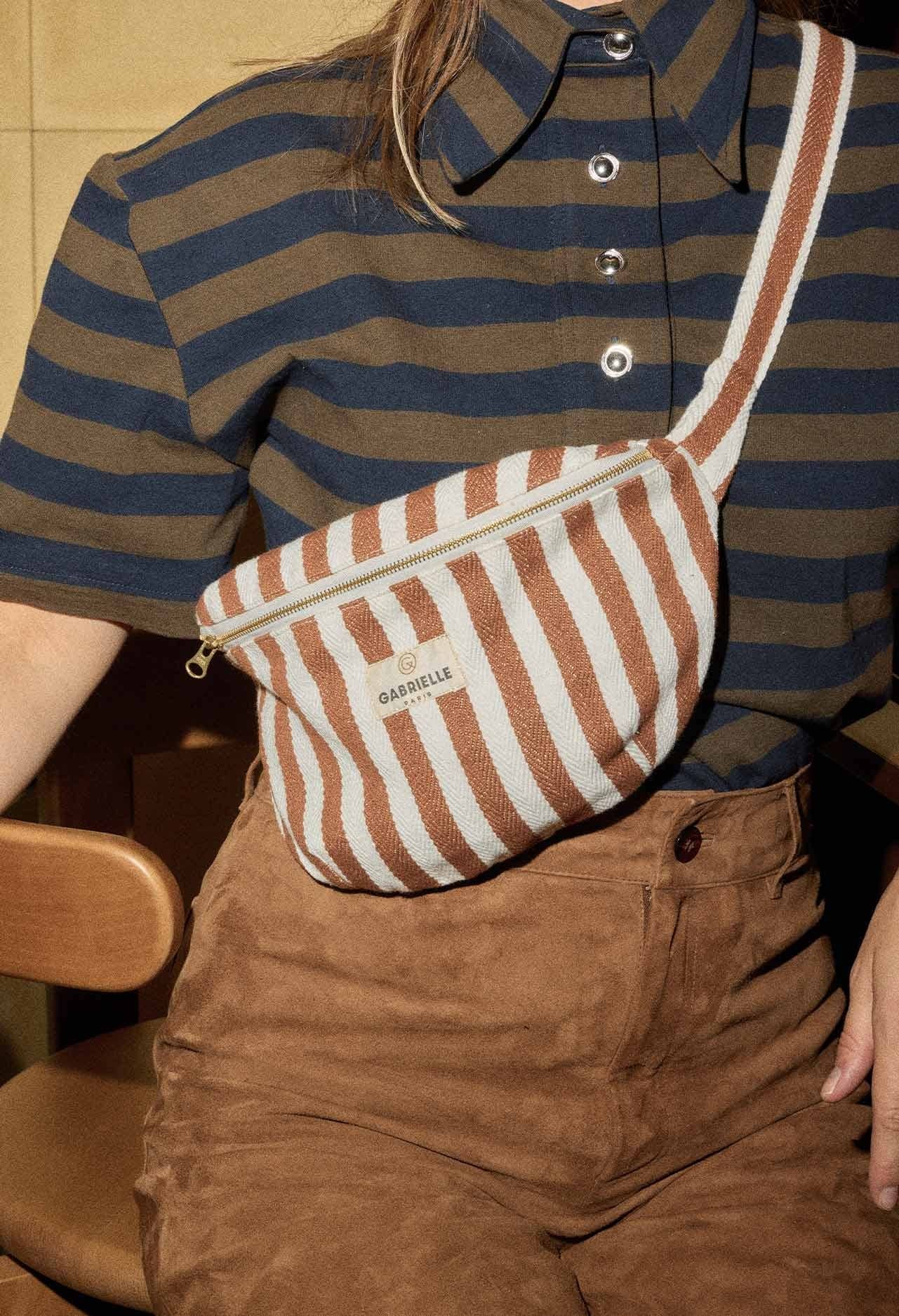 Gabrielle Paris Moka Stripes katoenen heuptasje
