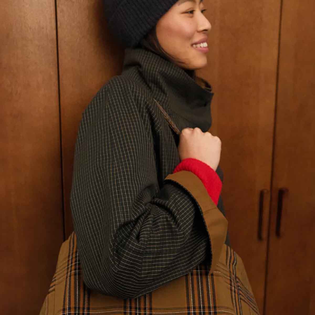 Rose in April Katoenen Tartan Shopper
