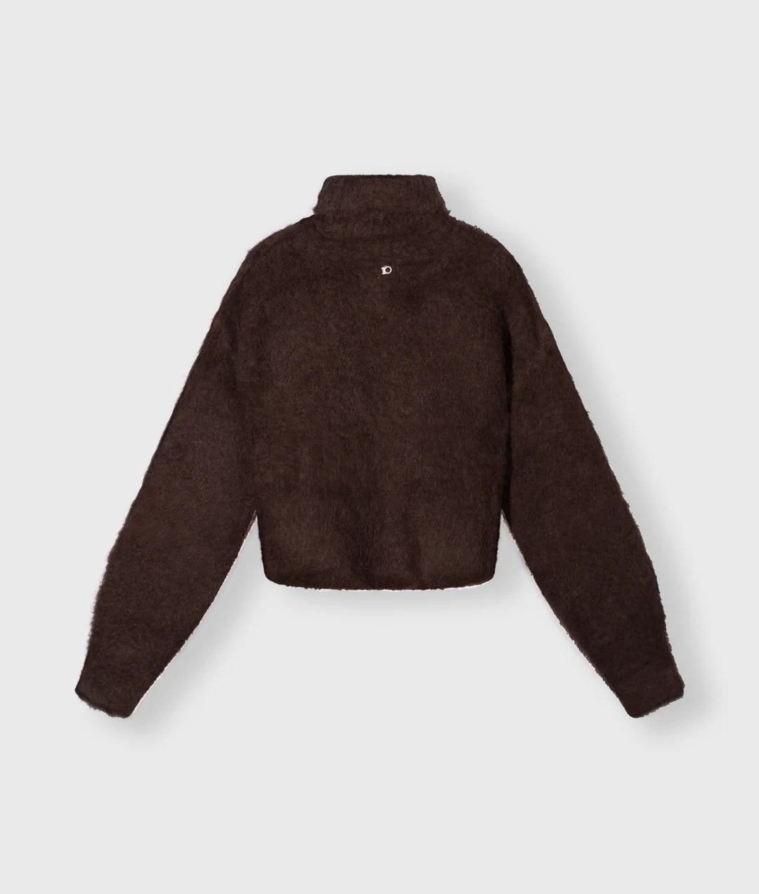 10 Days  cropped knit turtleneck suede