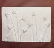 Imprint by Mira | Bloemenafdruk in gips | met haakje | 17cm x 12cm