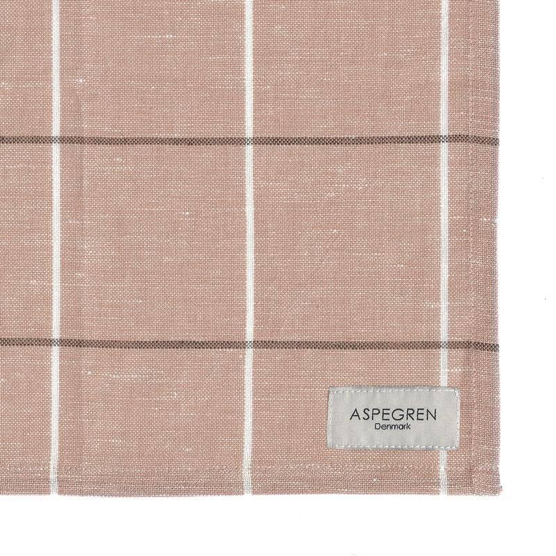 Aspegren Denmark Theedoek - Vierkantjes - Latte