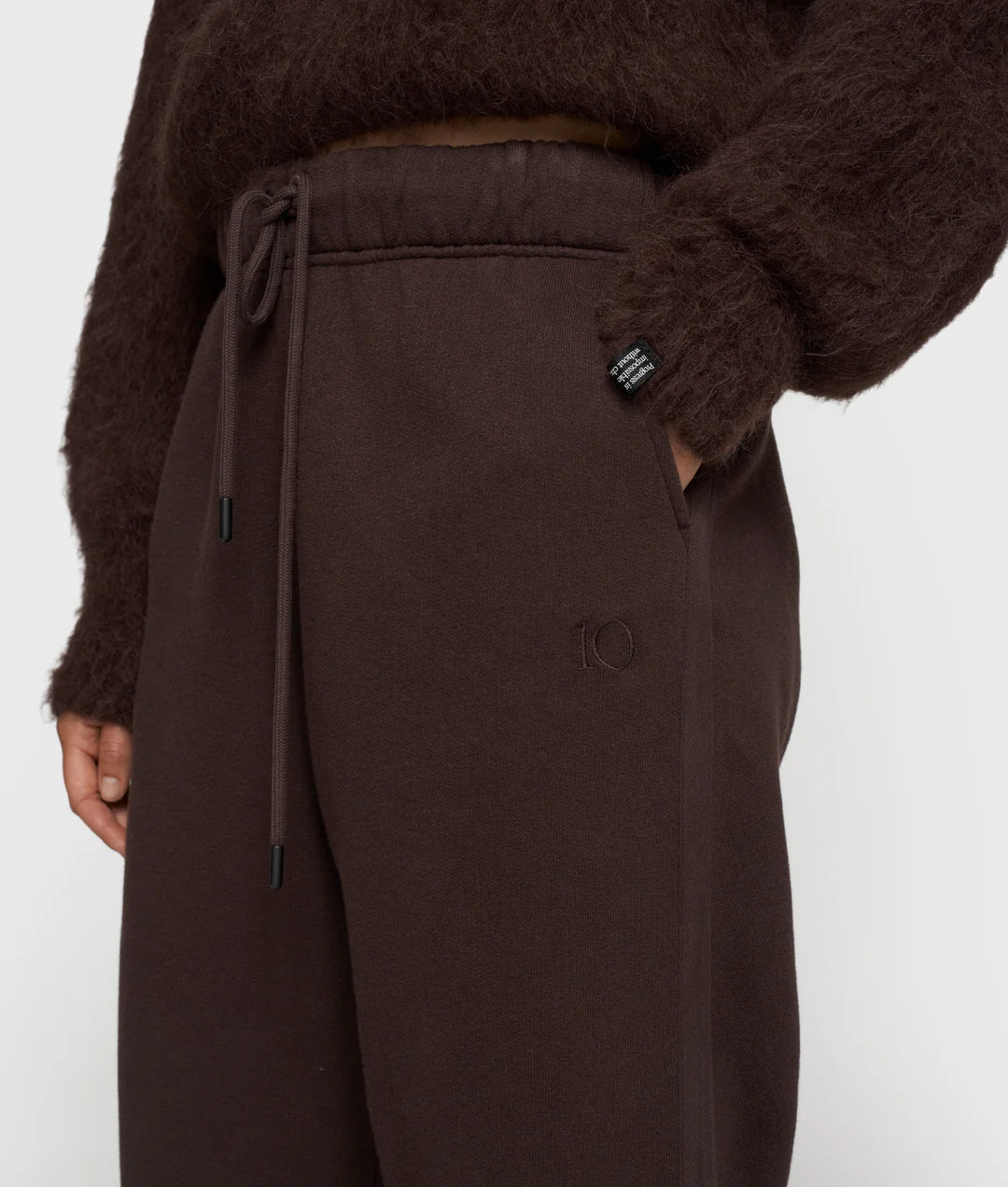 10 Days  cropped knit turtleneck suede