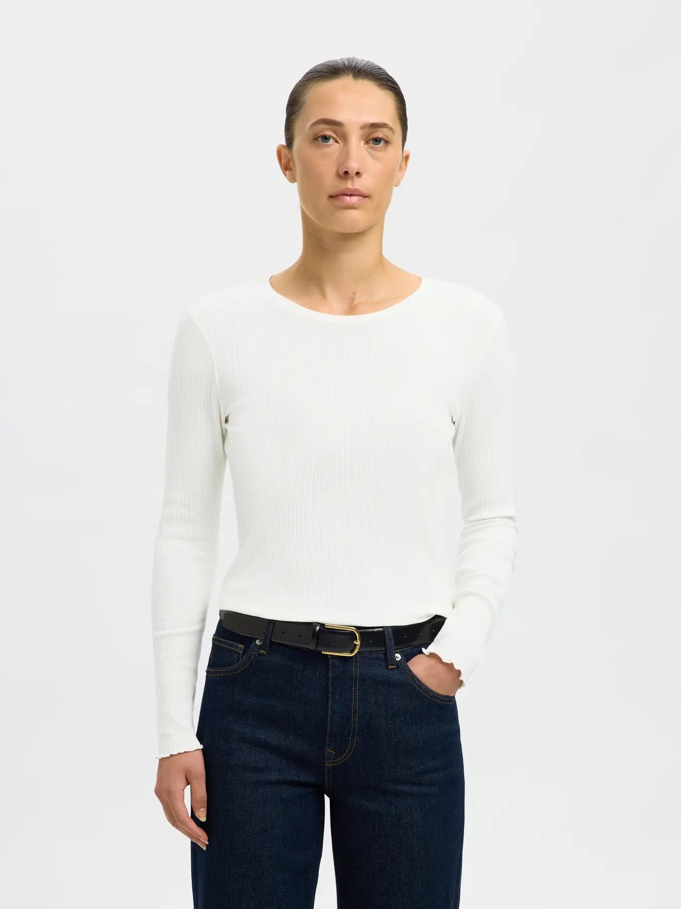 Selected Anna LS Crew neck tee