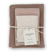 Aspegren Denmark Cadeauset - 100% biologisch katoen - Set van 3 - Mocha Mousse