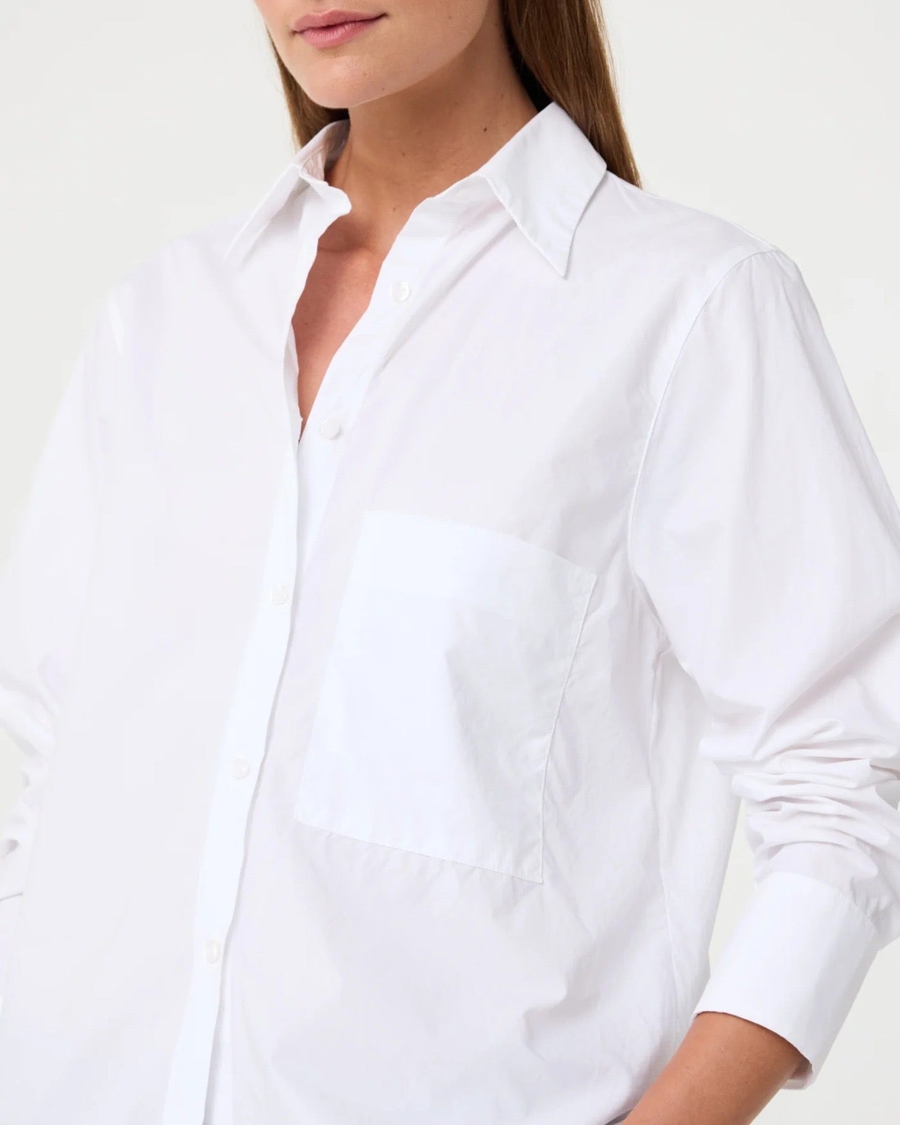 Knit-ted Lies poplin blouse in Oxford Blue