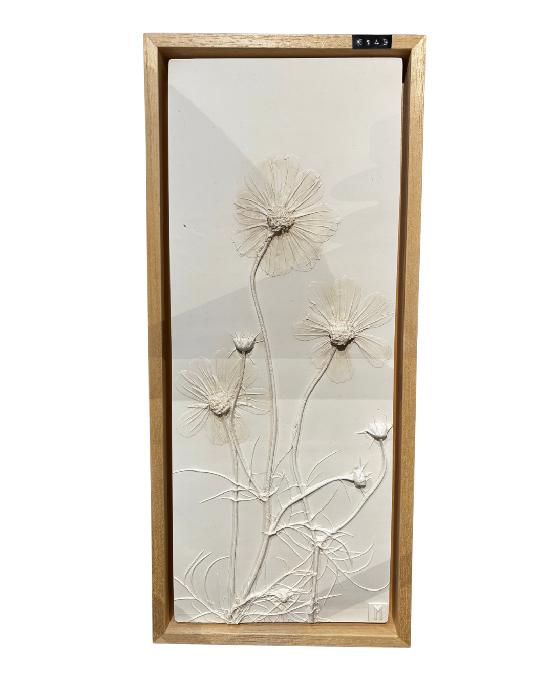 Imprint by Mira | Bloemenafdruk in gips | ingelijst | 19,5cm x 44cm