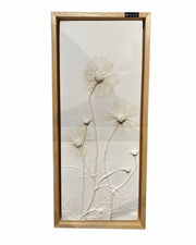 Imprint by Mira | Bloemenafdruk in gips | ingelijst | 19,5cm x 44cm