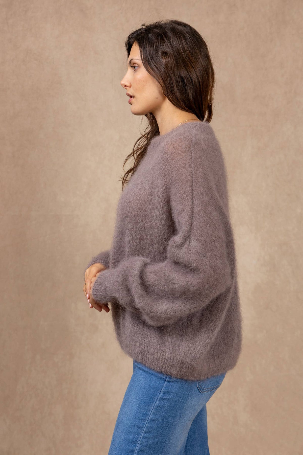 Nais Trui met ronde hals van 74% kid mohair