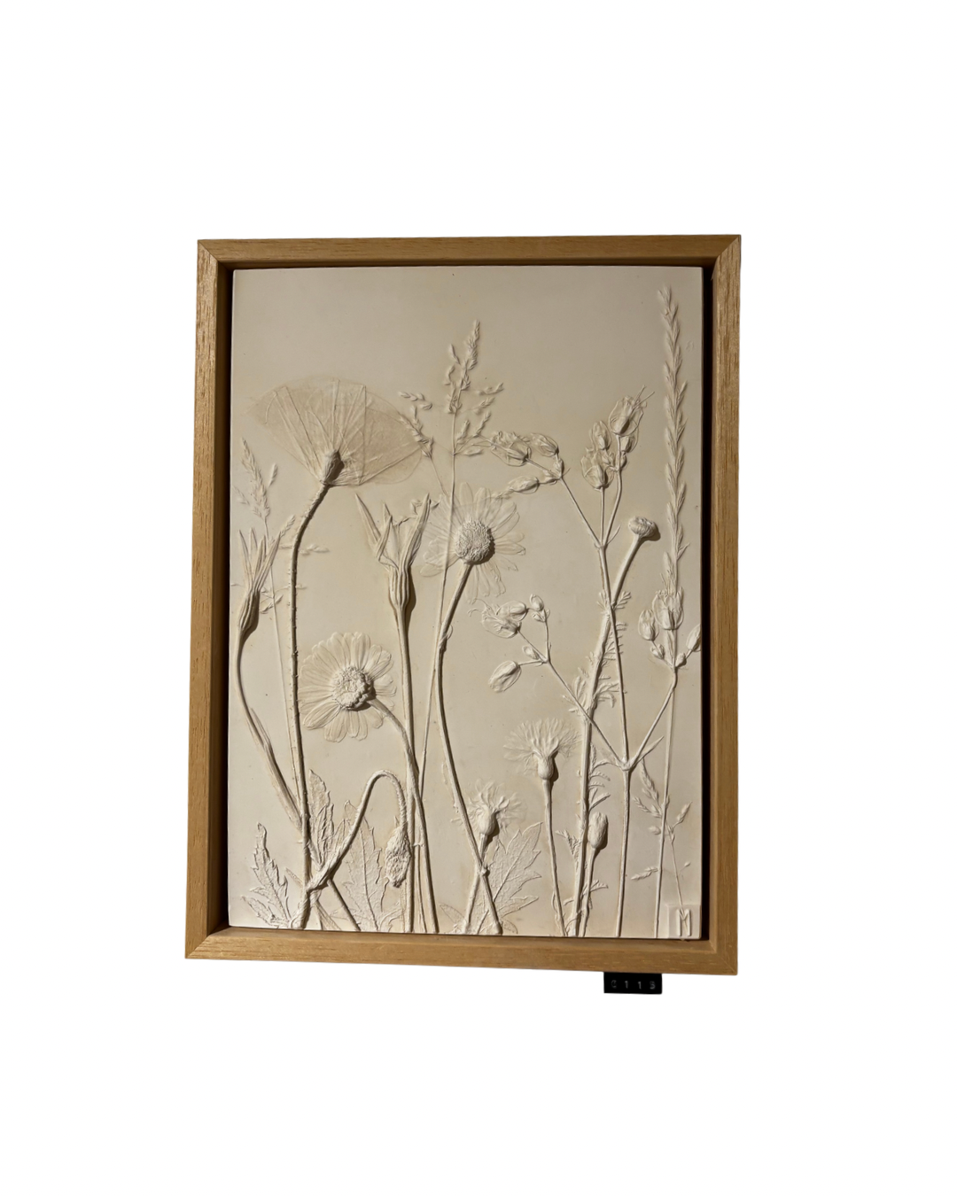 Imprint by Mira | Bloemenafdruk in gips | ingelijst | 23cm x 31cm