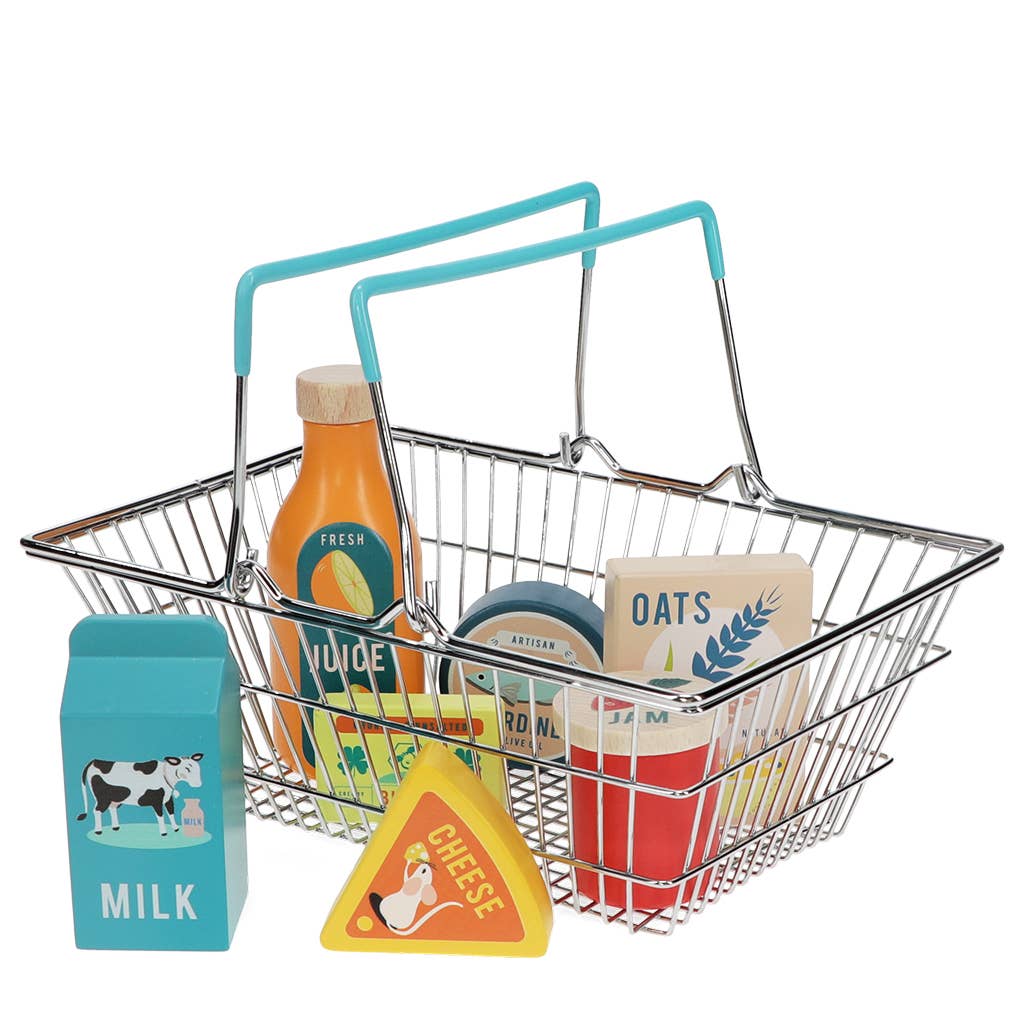 Rex London Houten winkel speelset met mandje