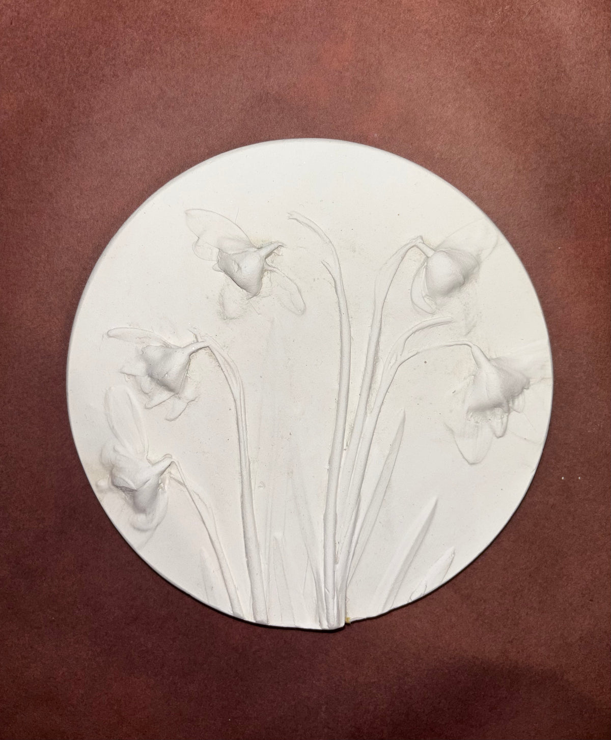 Imprint by Mira | Bloemenafdruk in gips | met haakje | Afmeting: rond, Ø 25cm (doorsnede)