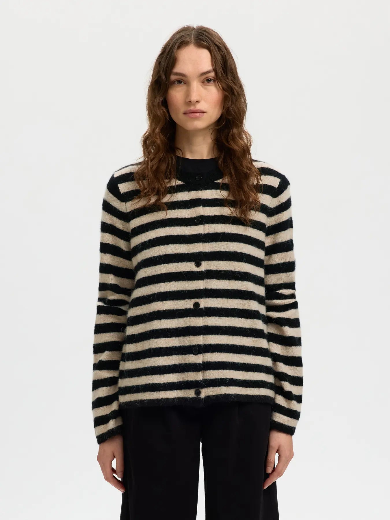 Selected SLFLulu new knit cardigan stripes 16098138