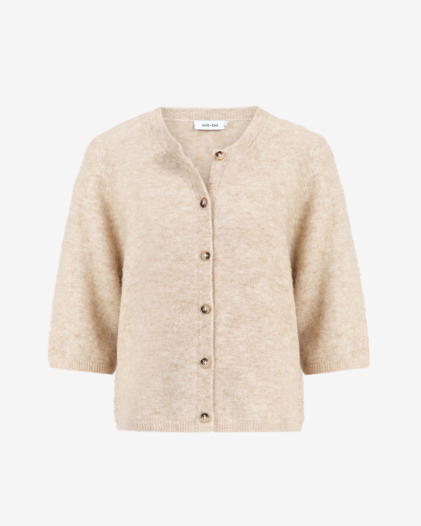 Knit-ted Meg cardigan Sand | Alpaca merino vest