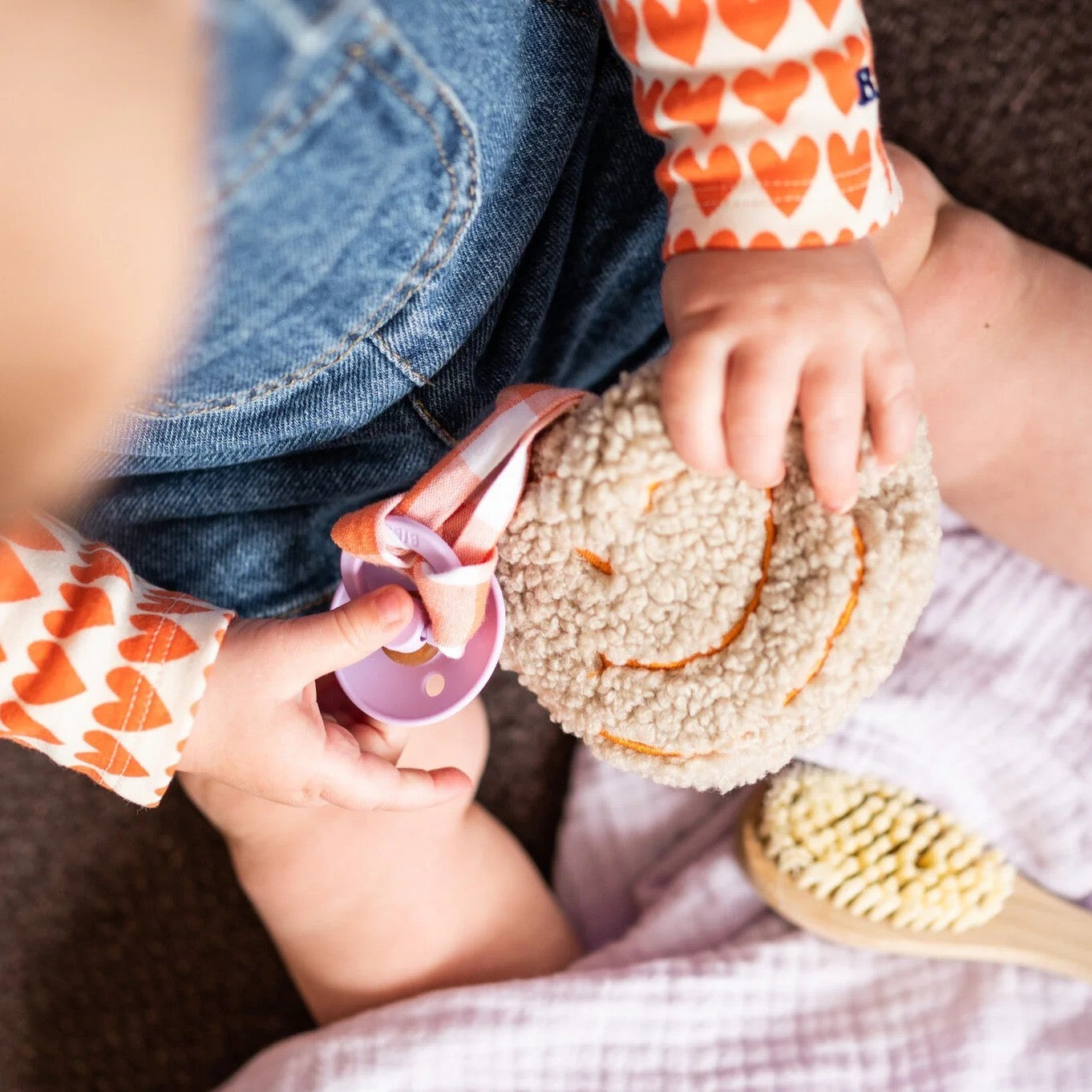 Atelier Pomme Pacifier Cloth Pomme Teddy | Oopsy orange