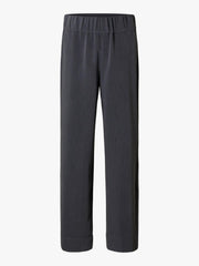 Selected Patricia mid waist wide fit pantalon donkergrijs