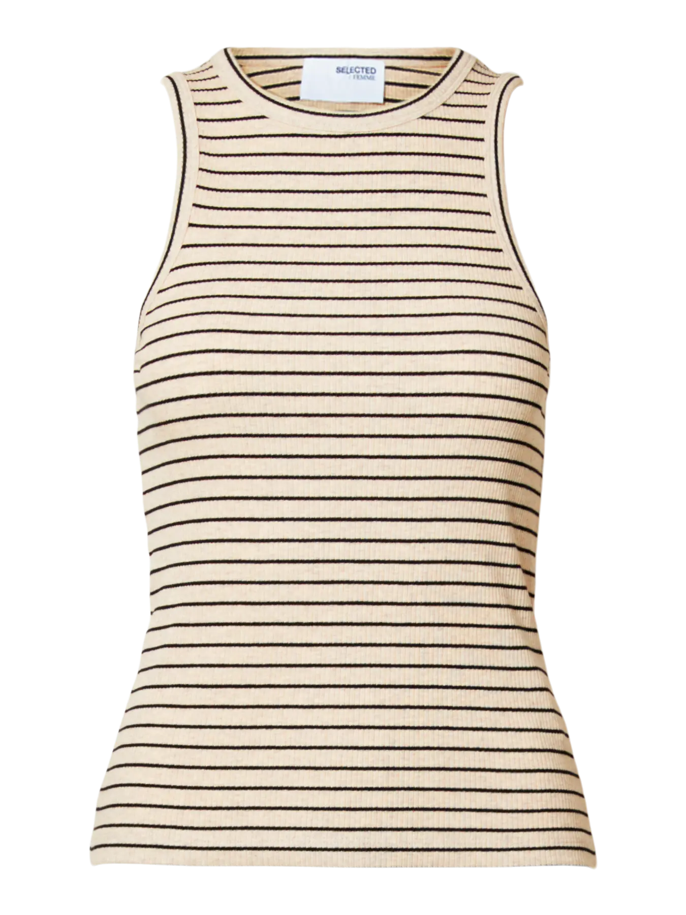 Selected Anna O neck striped tank top