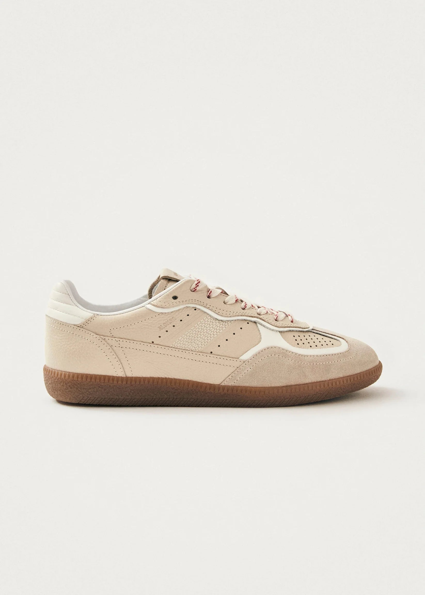 Alohas rife grain cream leather sneakers