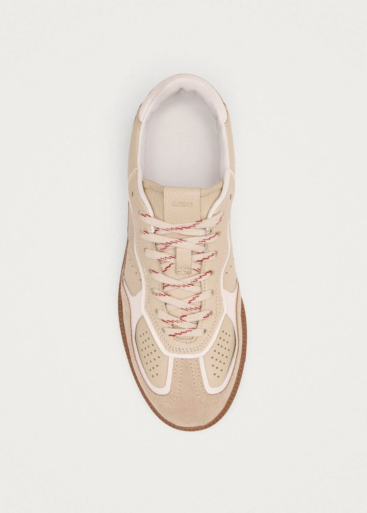 Alohas rife grain cream leather sneakers