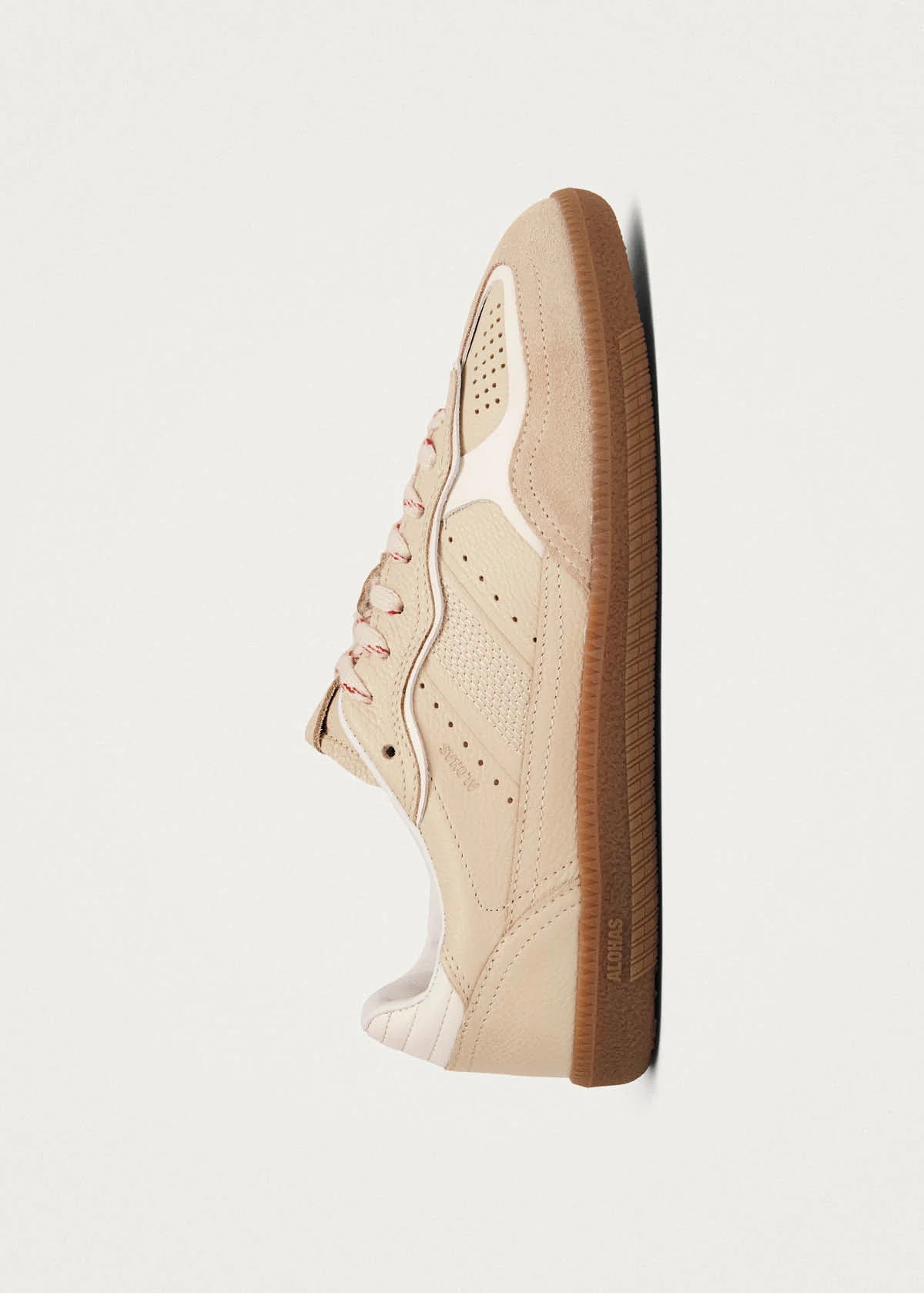 Alohas rife grain cream leather sneakers