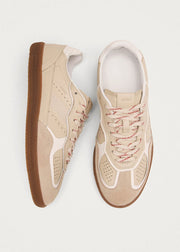 Alohas rife grain cream leather sneakers