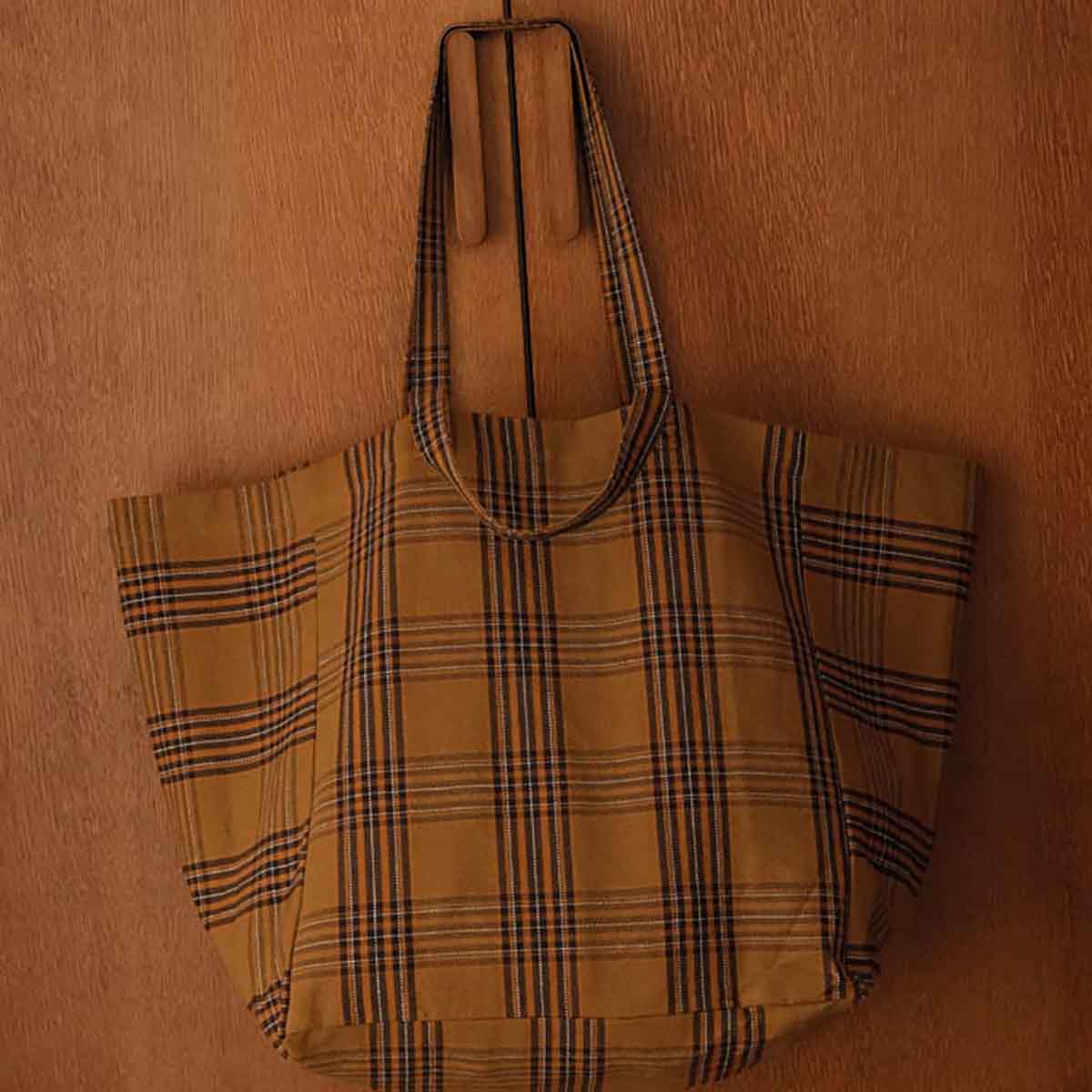 Rose in April Katoenen Tartan Shopper