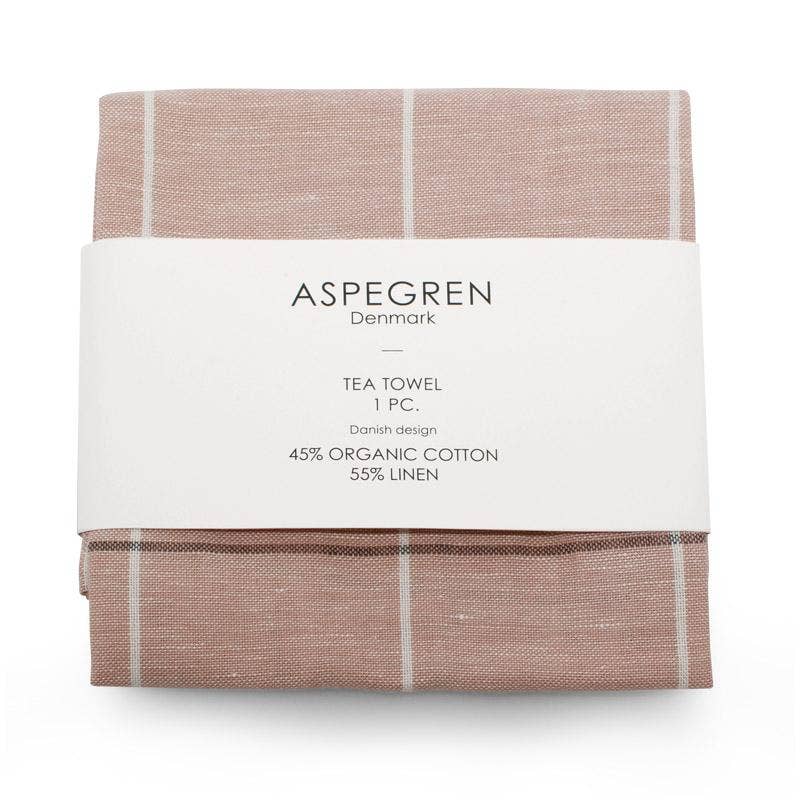Aspegren Denmark Theedoek - Vierkantjes - Latte