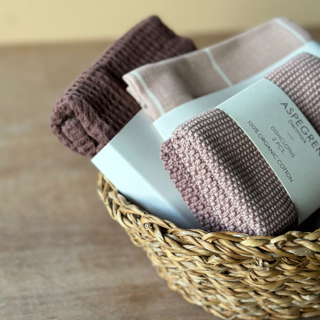 Aspegren Denmark Theedoek - Vierkantjes - Latte