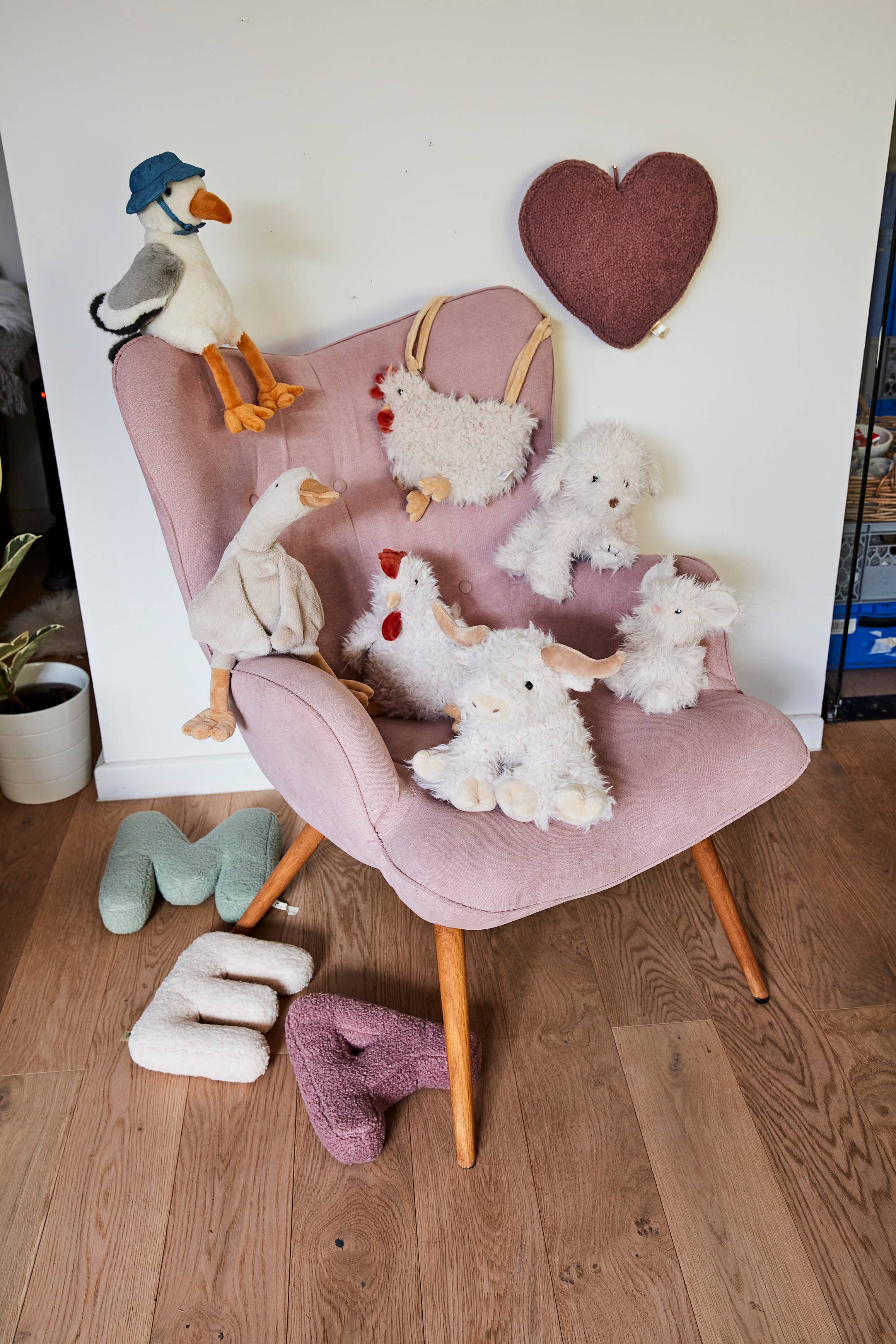Pluche knuffeldier boerderijdier hond wit 25 cm