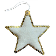 Luna Leena ster kersthanger – off-white & goud – wol