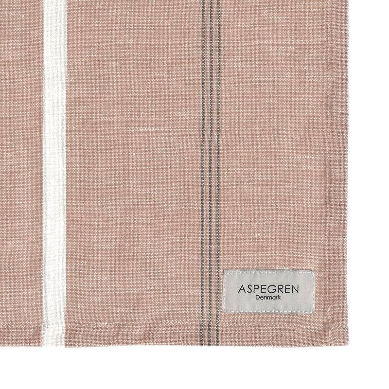 Aspegren Denmark Theedoek - fijne strepen - latte