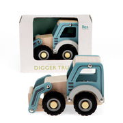 Rex London Houten duwvoertuig speelgoed - Graaftruck (blauw)
