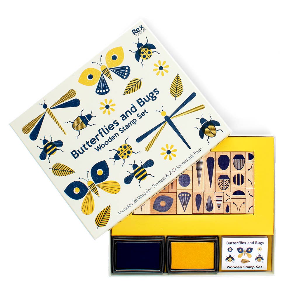 Rex London Houten stempelset - Vlinders en Insecten