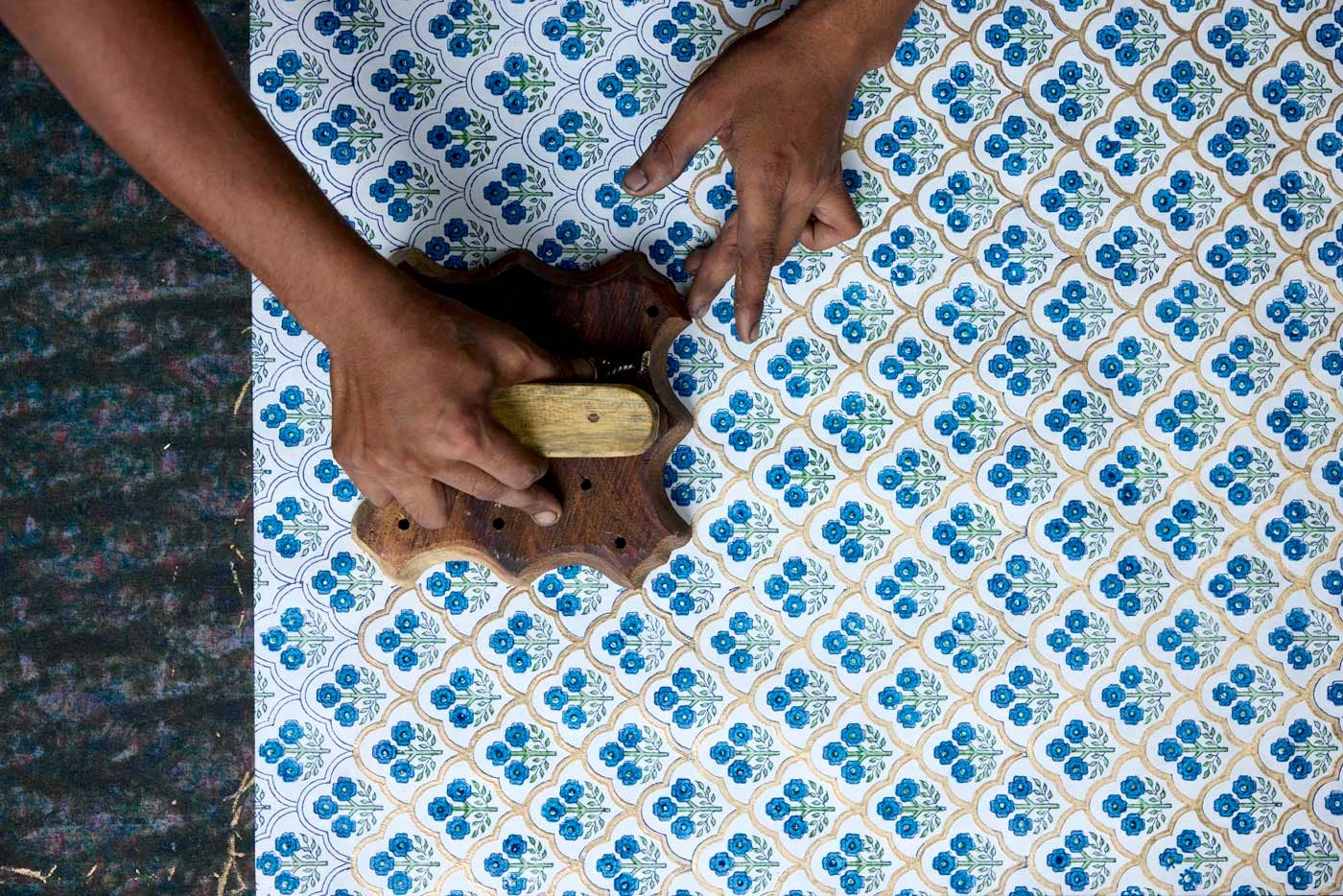 Paper Mirchi Blokgedrukt Gelijnd Notitieboek (A5) - Trellis Indigo