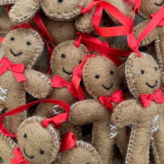 Luna Leena peperkoekmannetje kersthanger – bruin – wol