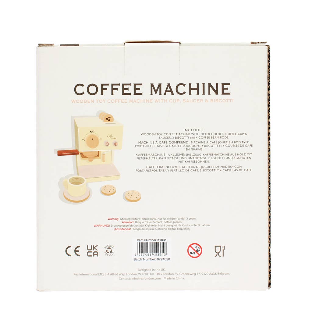 Rex London Houten speelgoed koffiemachine speelset